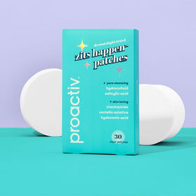 Proactiv patch applied on facial blemish offering discreet protection