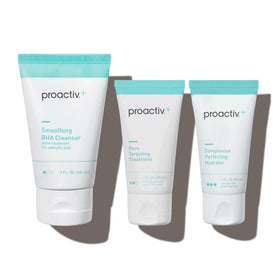 Proactiv front packaging showing full 3-step kit with clean design and benefits