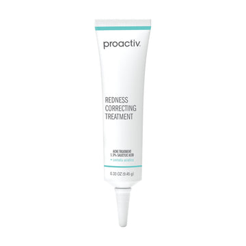 Proactiv front packaging showing product tube and branding, communicates targeted redness control