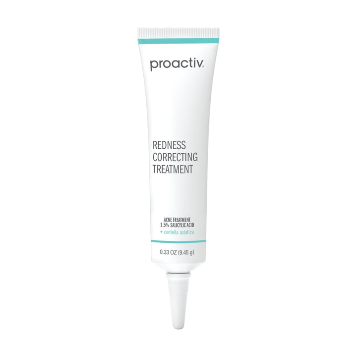 Proactiv front packaging showing product tube and branding, communicates targeted redness control
