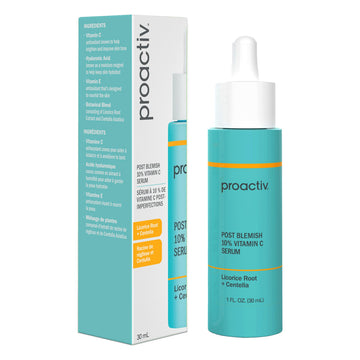 Proactiv front packaging showing serum bottle and label benefit brightening