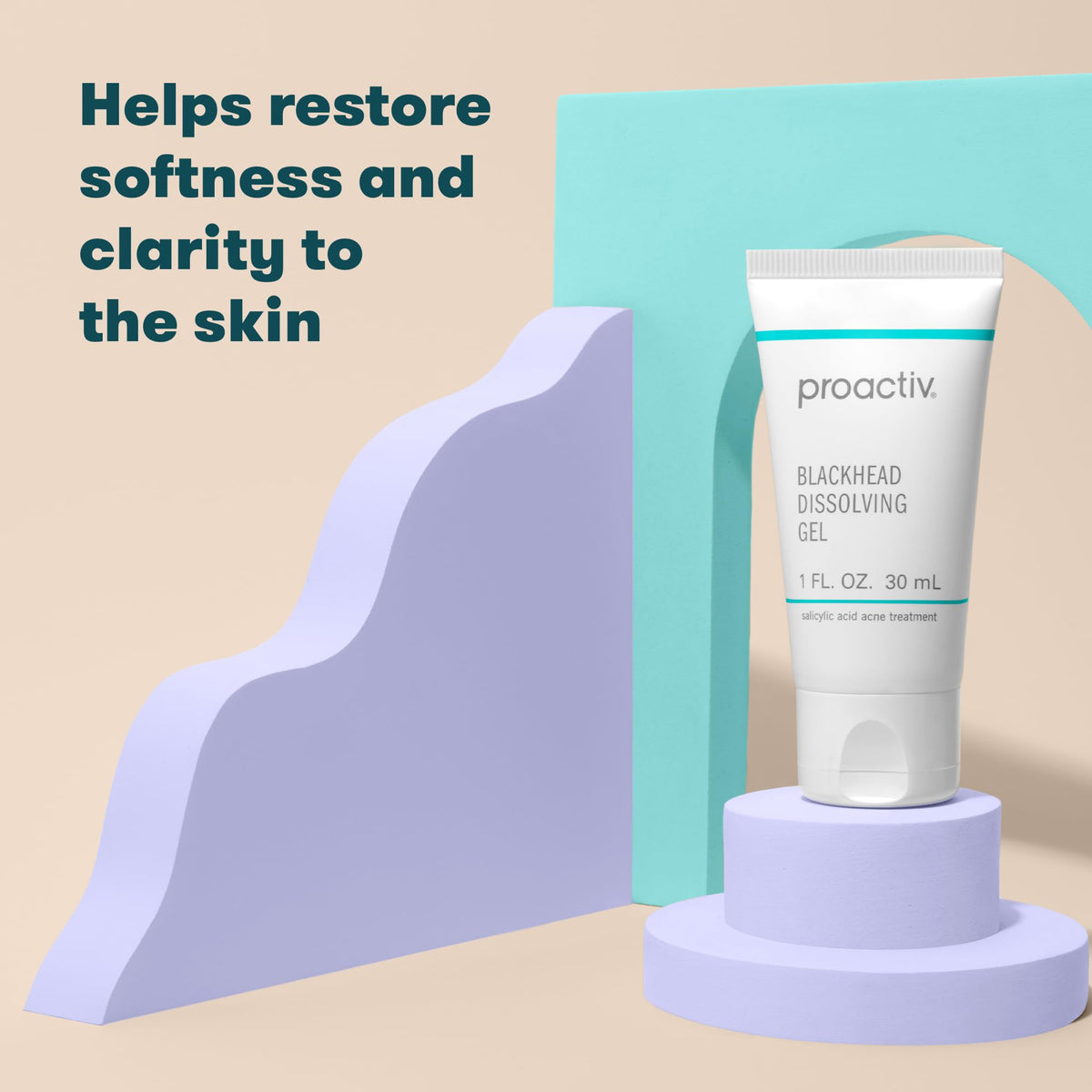 Proactiv gel applied to cheek highlighting targeted blackhead reduction benefit