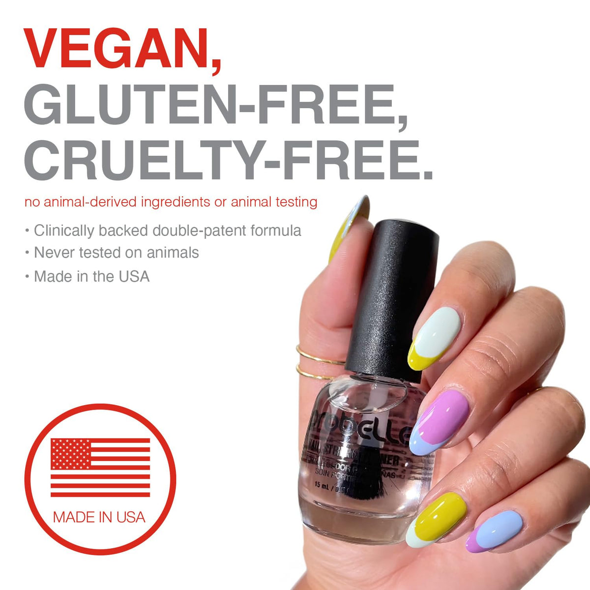 Probelle application on fingernail demonstrating even coverage and protection