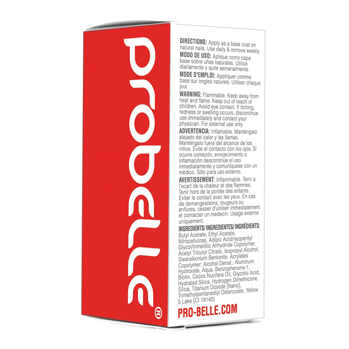 Probelle before and after nails demonstrating strengthening and visible improvement benefit