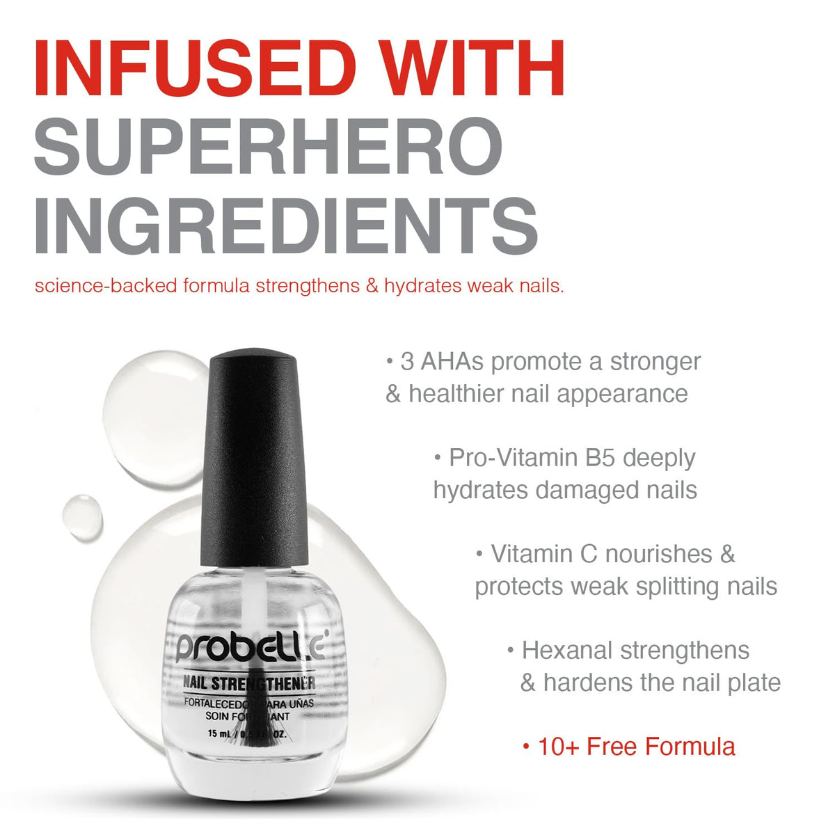 Probelle brush and cap detail for precise application and control