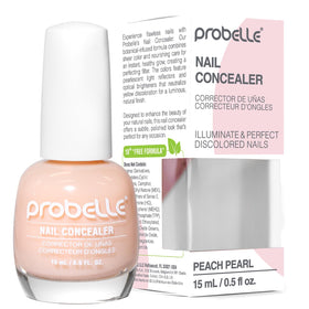 Probelle bottle front showing peach pearl shade and brightening finish