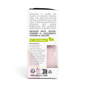 Probelle manicure on desk lifestyle shot conveying quick brightening and natural look