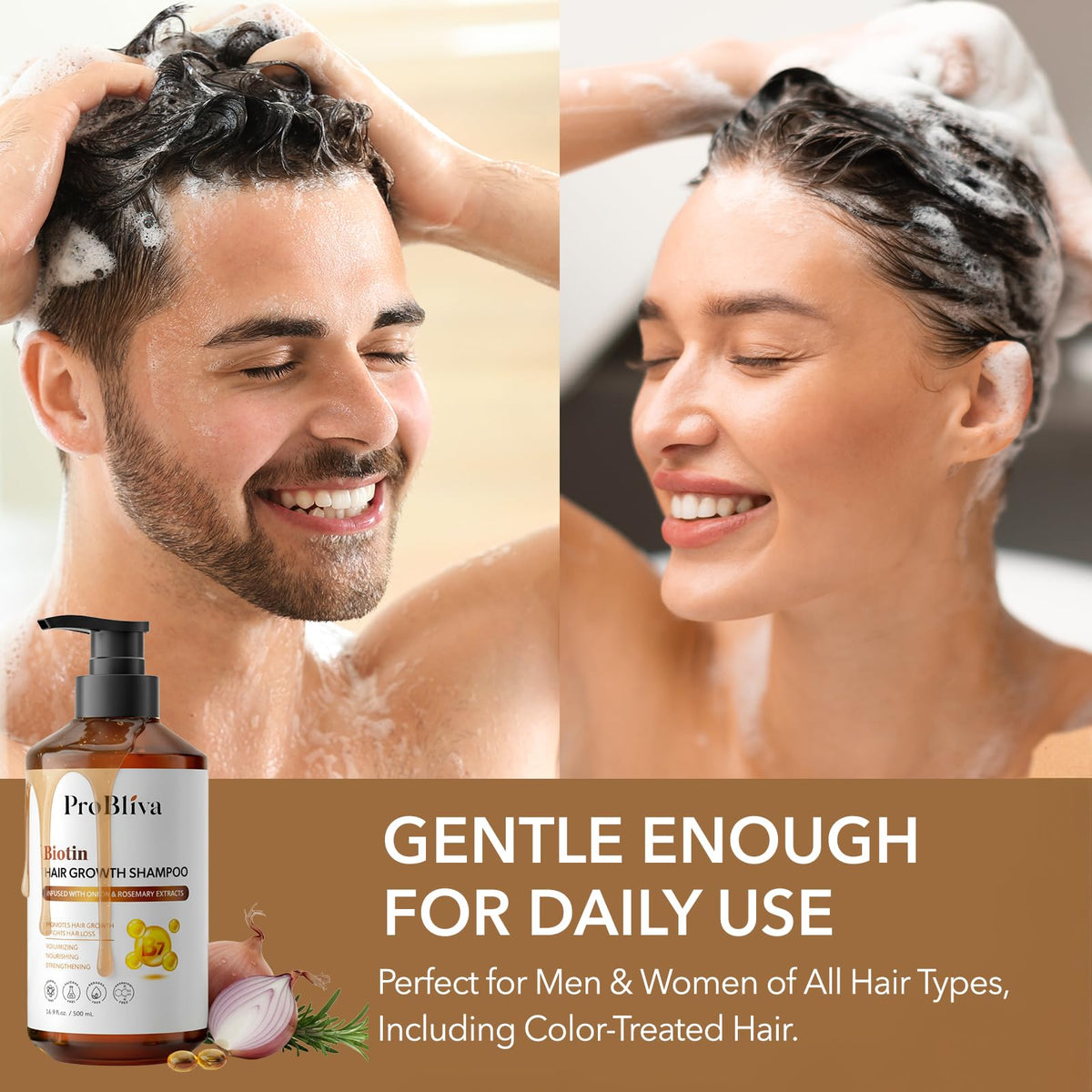 ProBliva conditioner being poured into hand to show lightweight slip