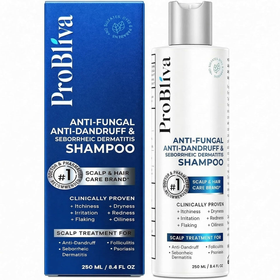 ProBliva bottle front label showing formula and benefits for clearer scalp