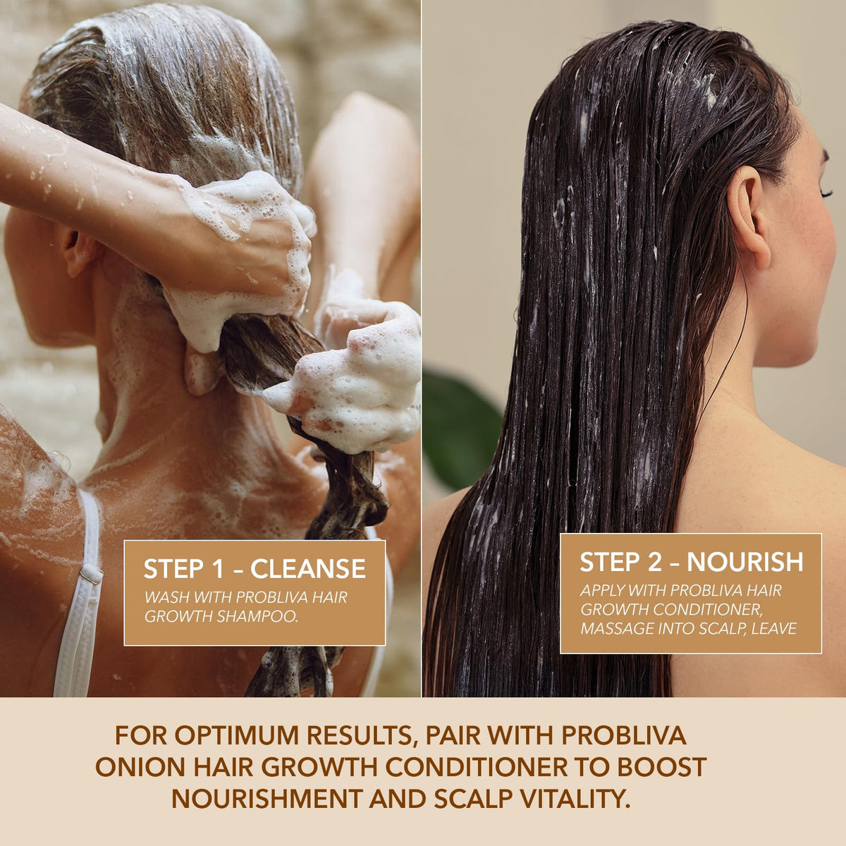 ProBliva shampoo lather on wet hair showing gentle cleansing action