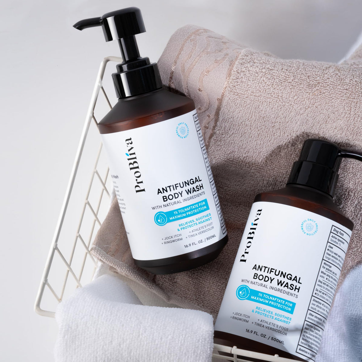 ProBliva bottle beside hand showing size and travel-friendly scale