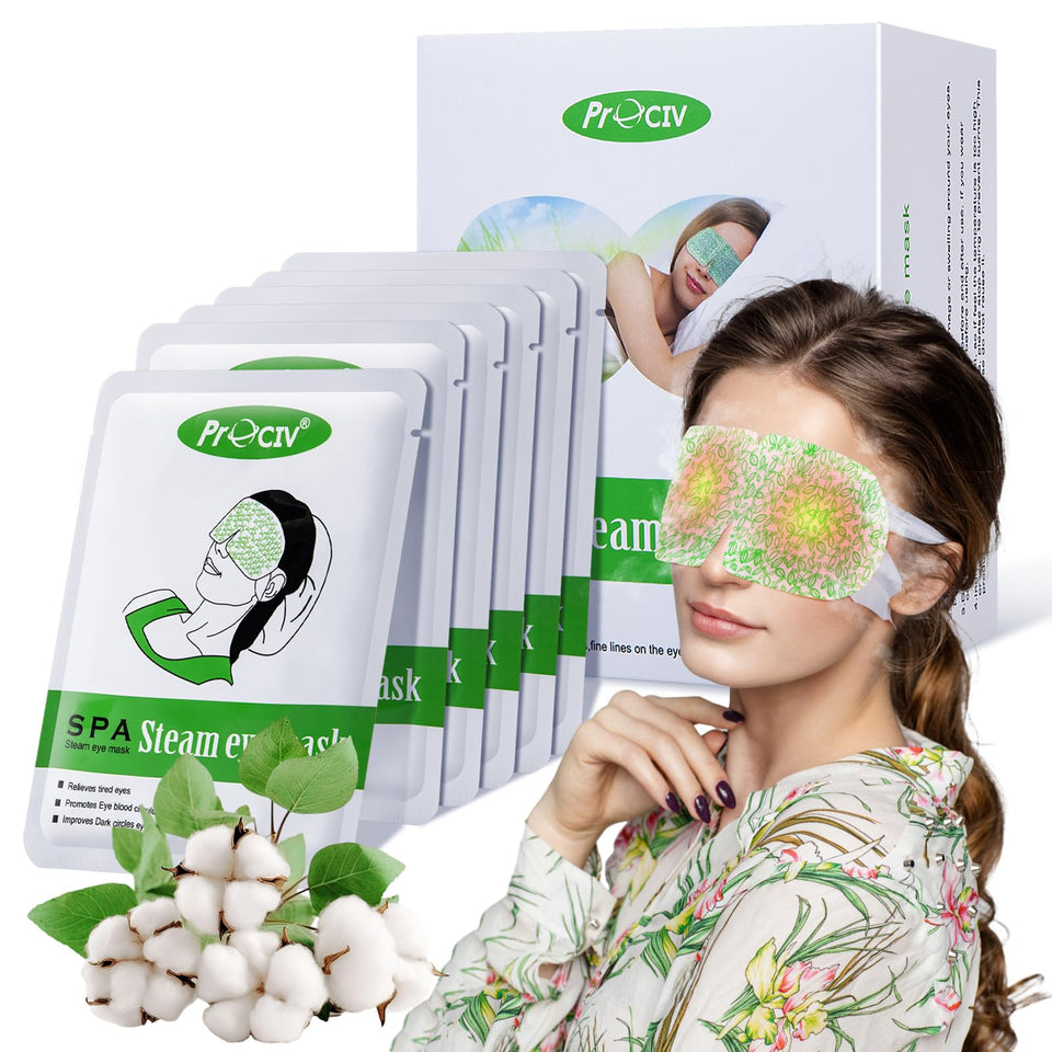 ProCIV front packaging showing 16 steam eye masks and benefits