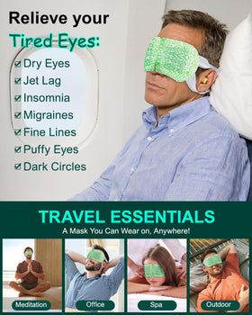 ProCIV mask in use on a person resting to relieve eye fatigue