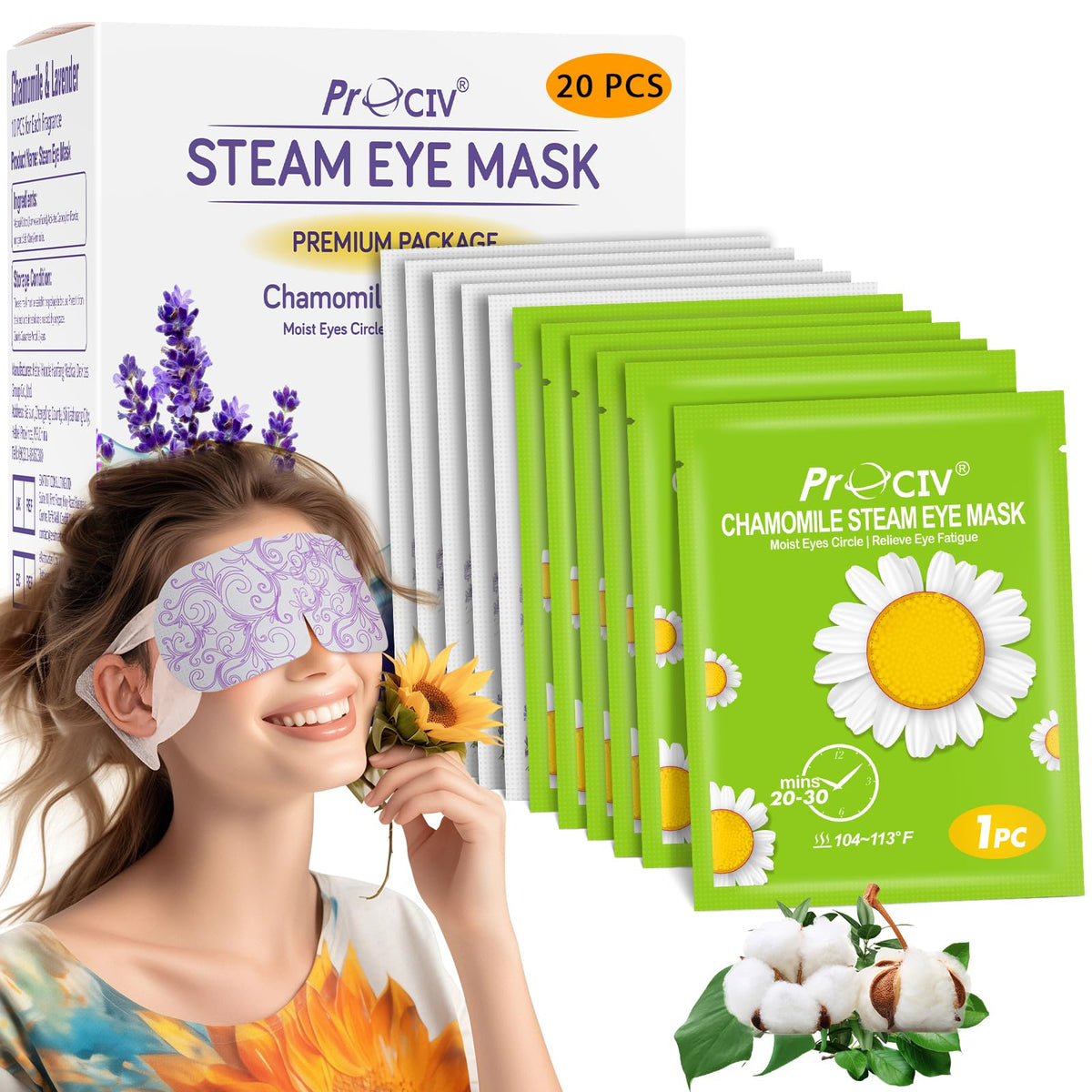 ProCIV mask in hand to show scale and single-use size