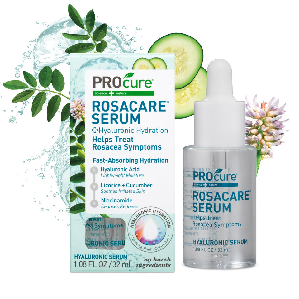 PROcure bottle front view showing clean serum packaging and daily calming benefit