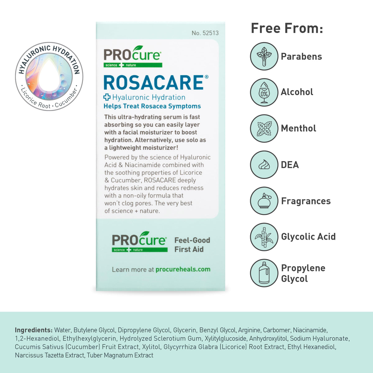 PROcure label close-up showcasing ingredient list and clean-formula benefit