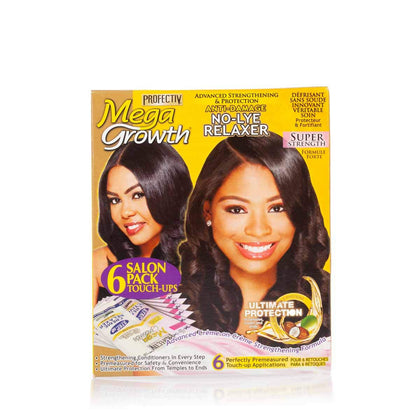 Profectiv front packaging showing six super strength relaxer tubes for reliable styling