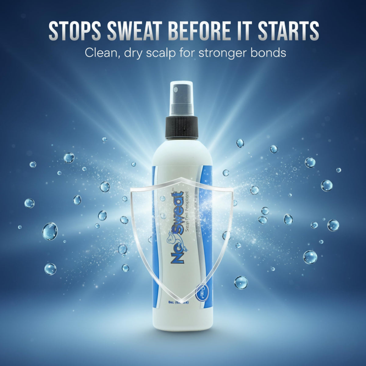 Professional Hair Labs spraying onto towel demonstrating quick-dry prep for adhesives