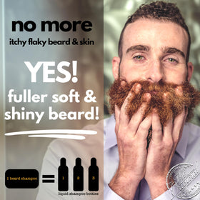 Professor Fuzzworthy’s beard shampoo bar being lathered in a shower showing travel convenience