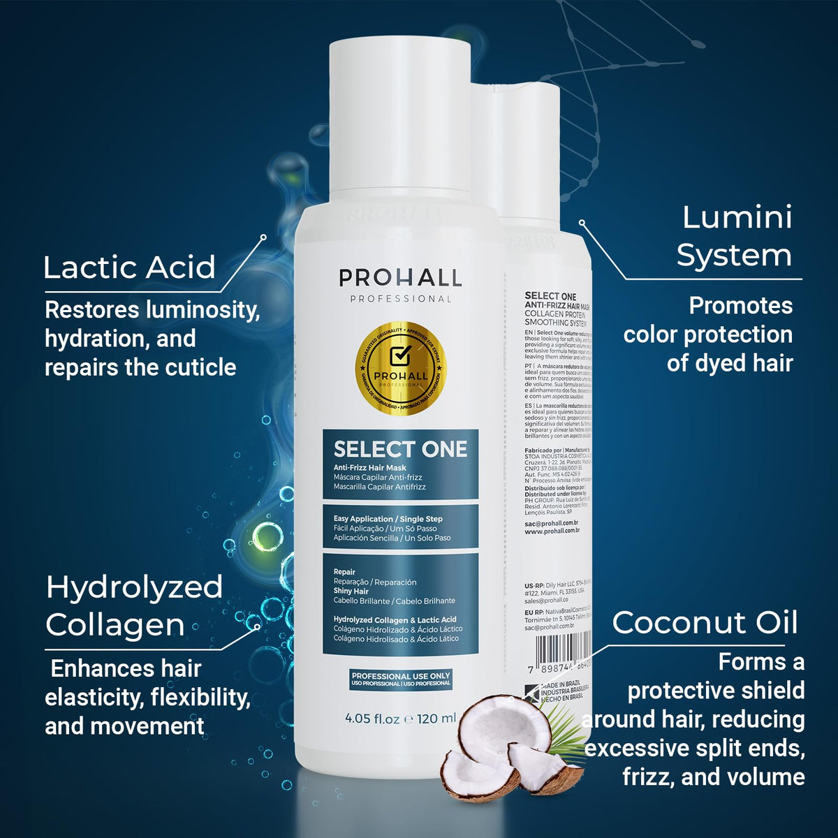 Prohall Select One size shown next to hand for compact scale