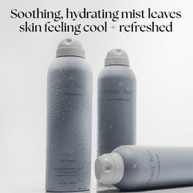 Project Reef side by side skin before and after mist illustrating calming and hydrating effect