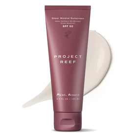 Project Reef front packaging showing SPF 50 and reef-safe benefits