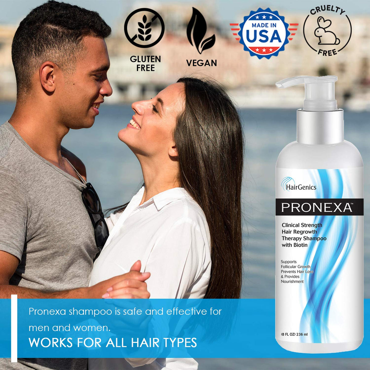 Pronexa Hairgenics biotin and collagen ingredient close-up showing strength support