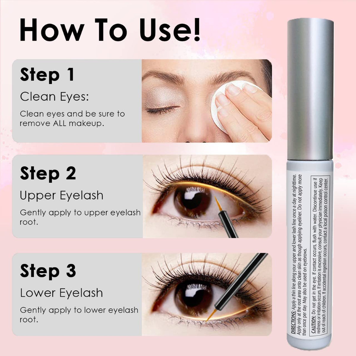 Pronexa Lavish Lash 3ml bottle next to finger for scale, shows travel-friendly supply