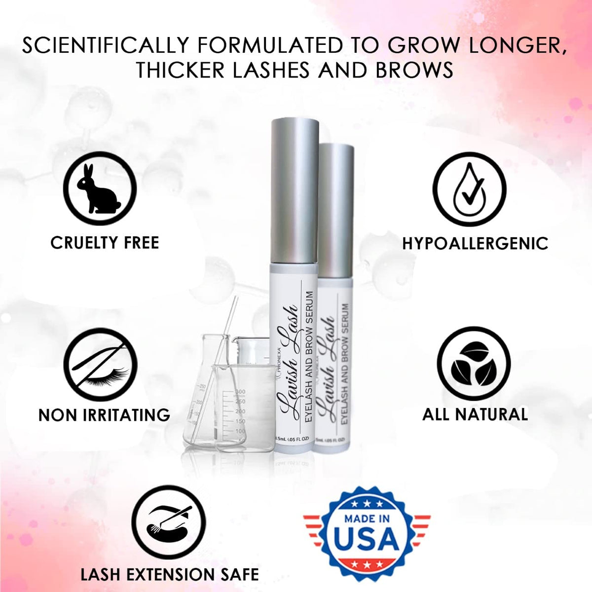 Pronexa Lavish Lash open applicator close-up, demonstrates precise nightly application benefit