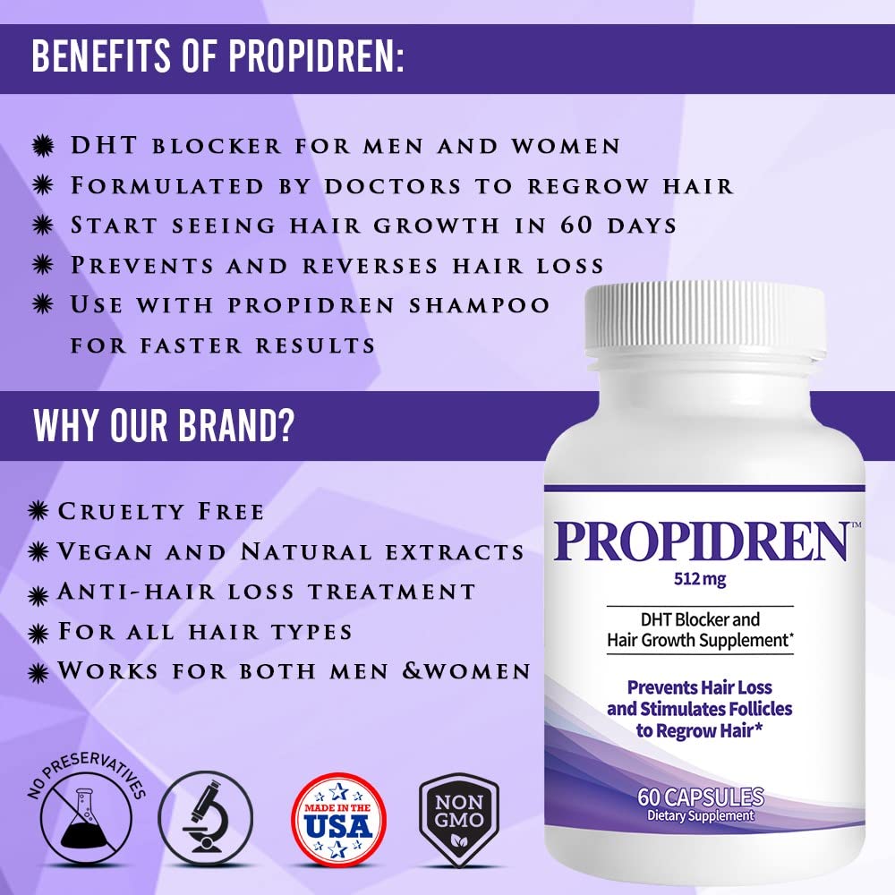 Pronexa Propidren before and after hair texture comparison to illustrate improved hair thickness potential