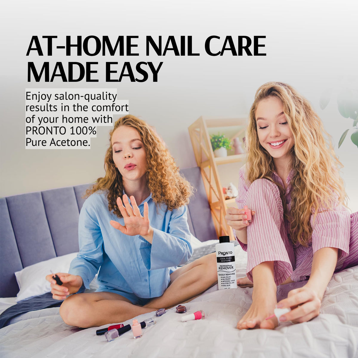 Pronto acetone with foil-wrapped nails in removal setup for effective soaking