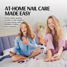 Pronto acetone with foil-wrapped nails in removal setup for effective soaking