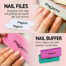 Pronto buffer block surface view showing smoothing action for nail prep