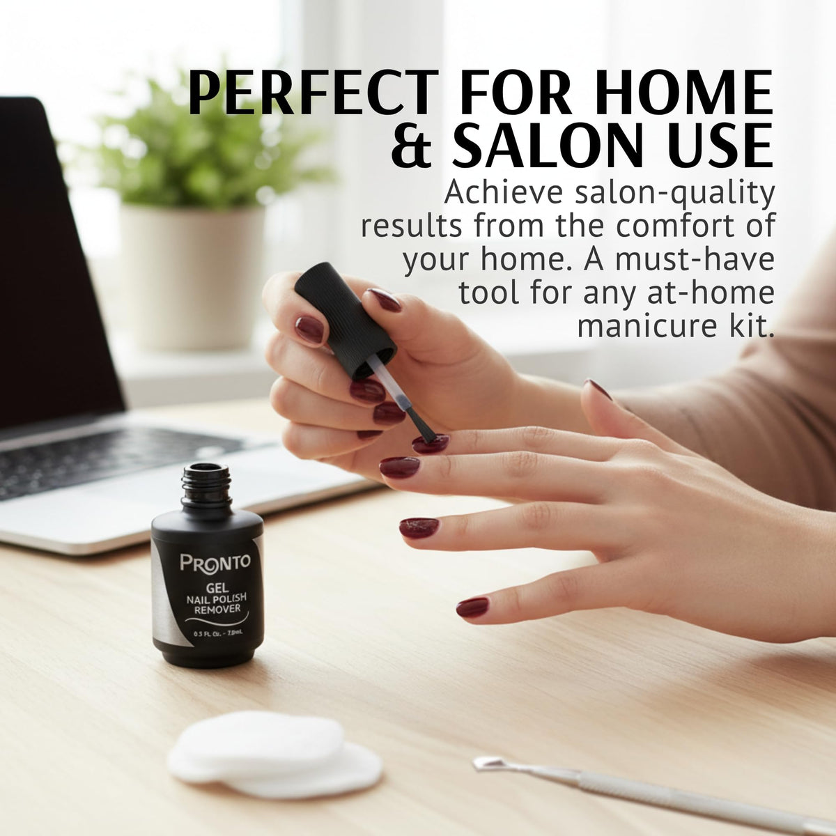hand holding Pronto bottle to show size and travel-friendly benefit