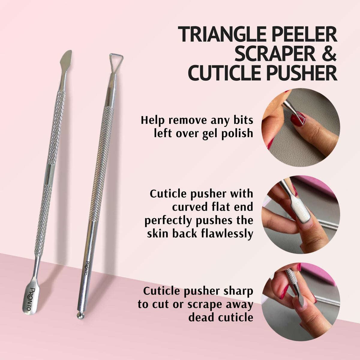 Pronto kit in a home manicure scene showing efficient at-home removal benefits