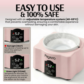 Pronto controls and label detail highlighting easy operation and safety benefit