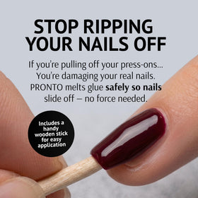 Pronto precision applicator tip close-up for accurate glue targeting
