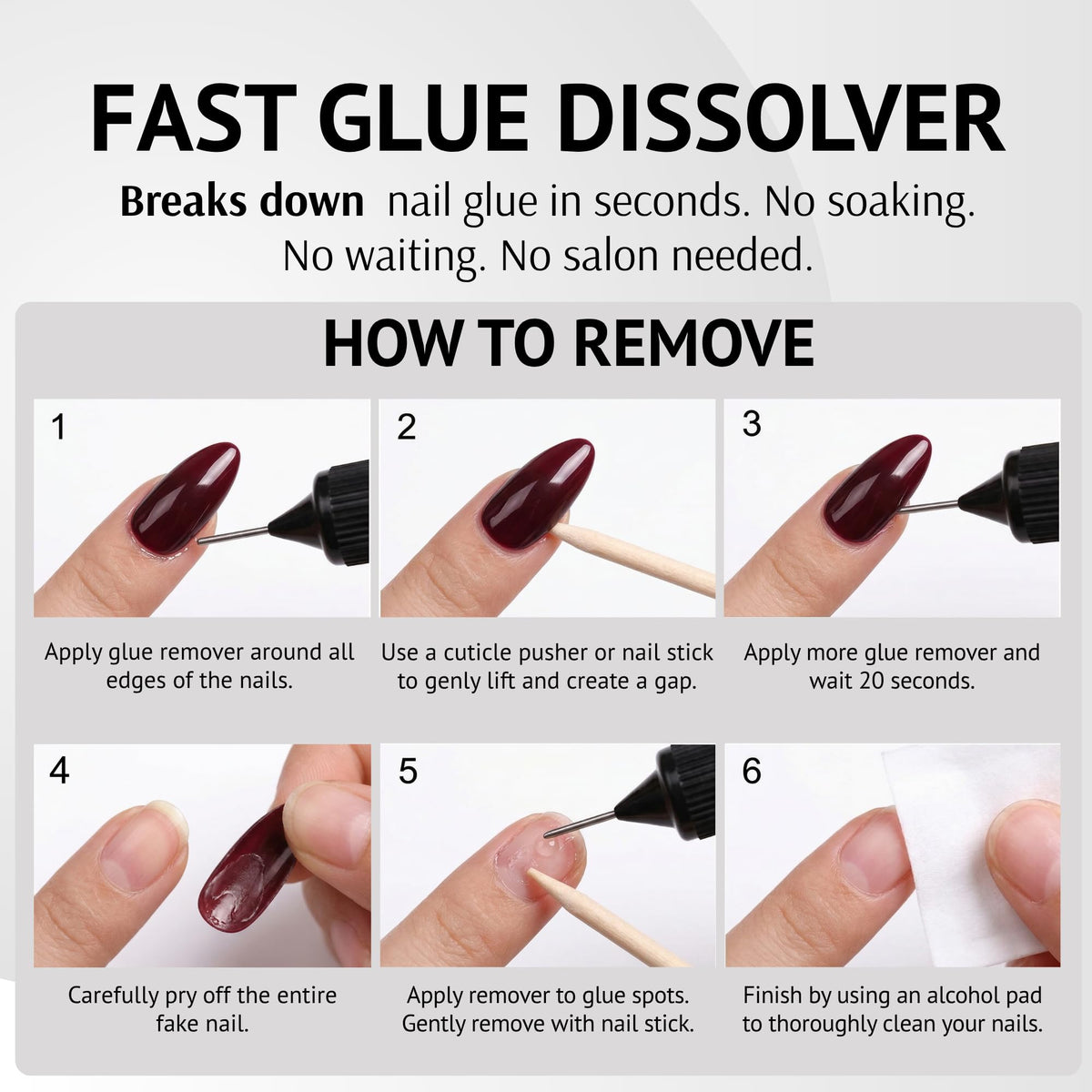 Pronto cleaning gel residue before and after for cleaner nails