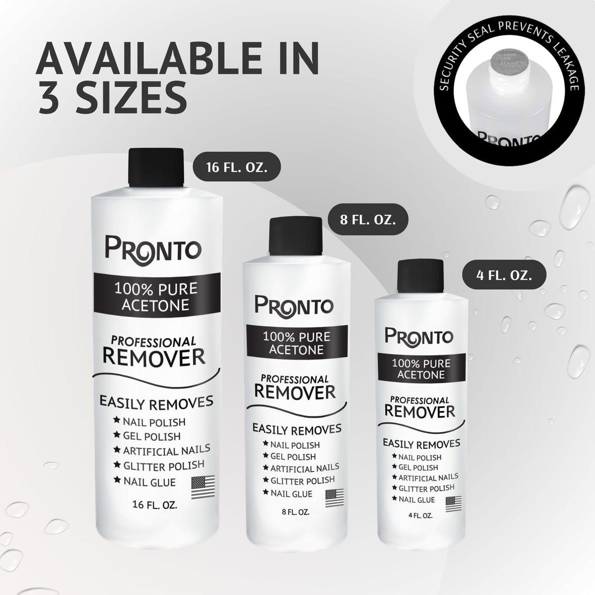 Pronto bottle stored upright on shelf showing safe storage and accessibility