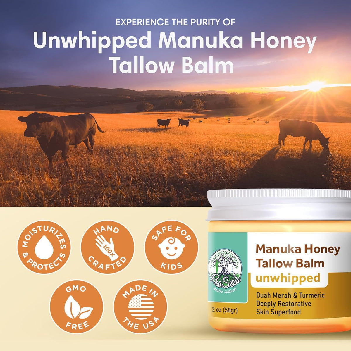 ProSeed Holistic Wellness application on hands spreading balm to soothe dry patches benefit