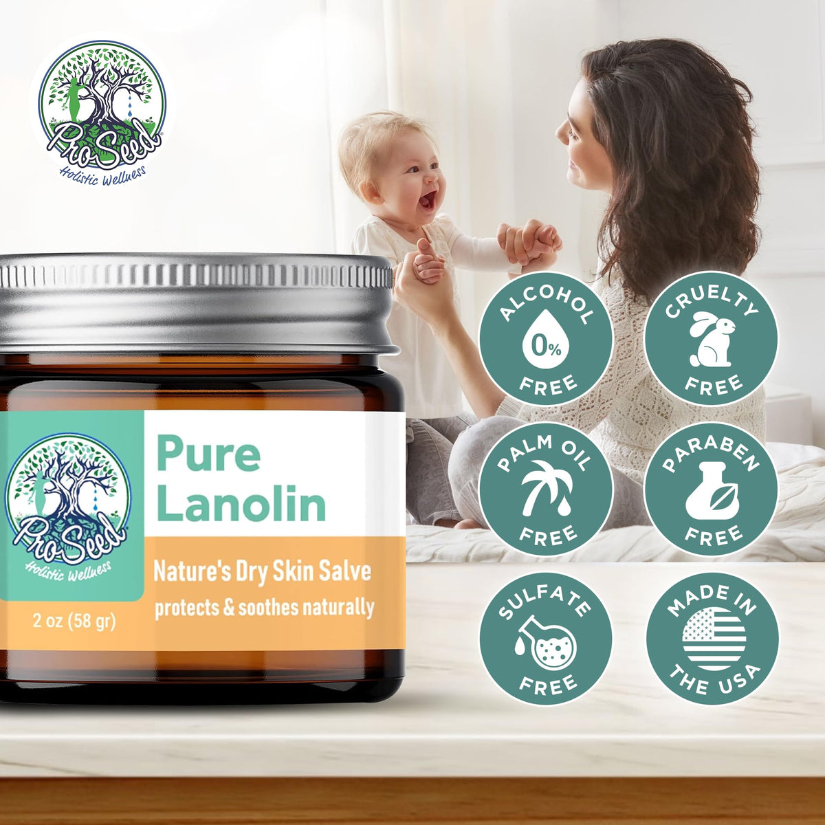 ProSeed jar lid and label detail displaying handmade small-batch quality and purity