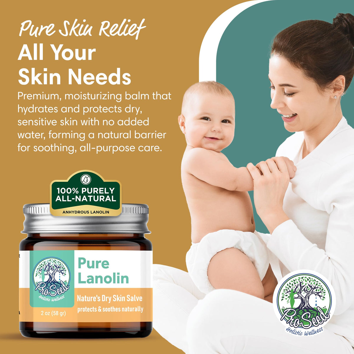 ProSeed lanolin texture close-up highlighting rich, concentrated balm for intensive hydration