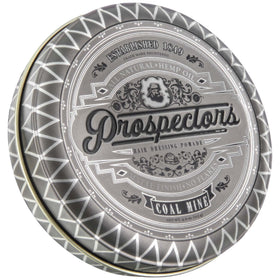 PROSPECTORS Coal Mine Pomade jar front view showing label and 4 oz size benefit of easy storage