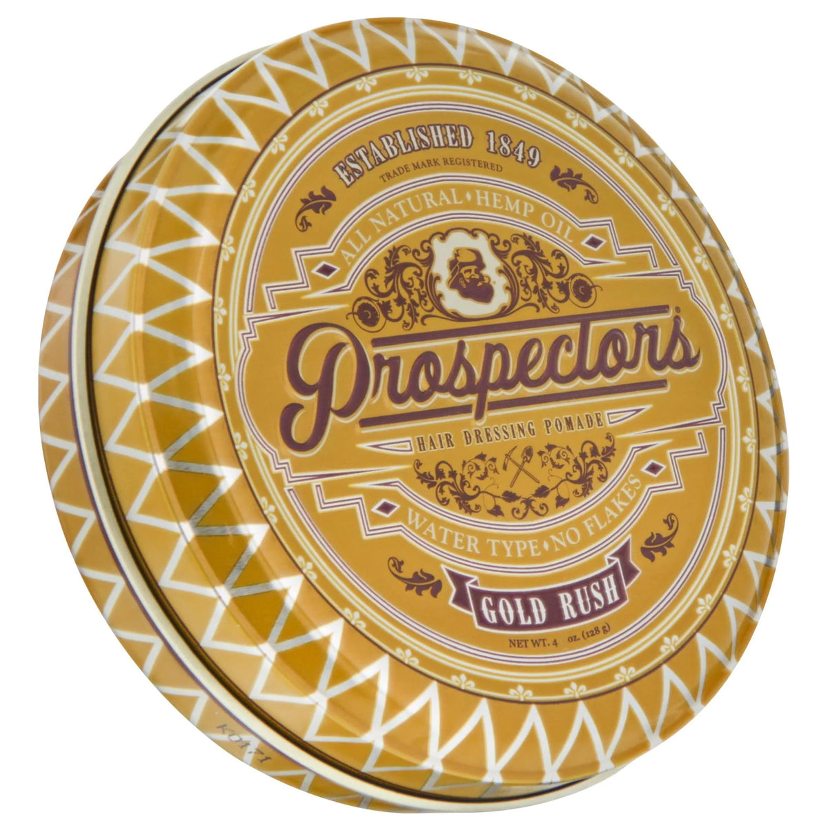 PROSPECTORS front tin showing label and durable packaging for easy storage