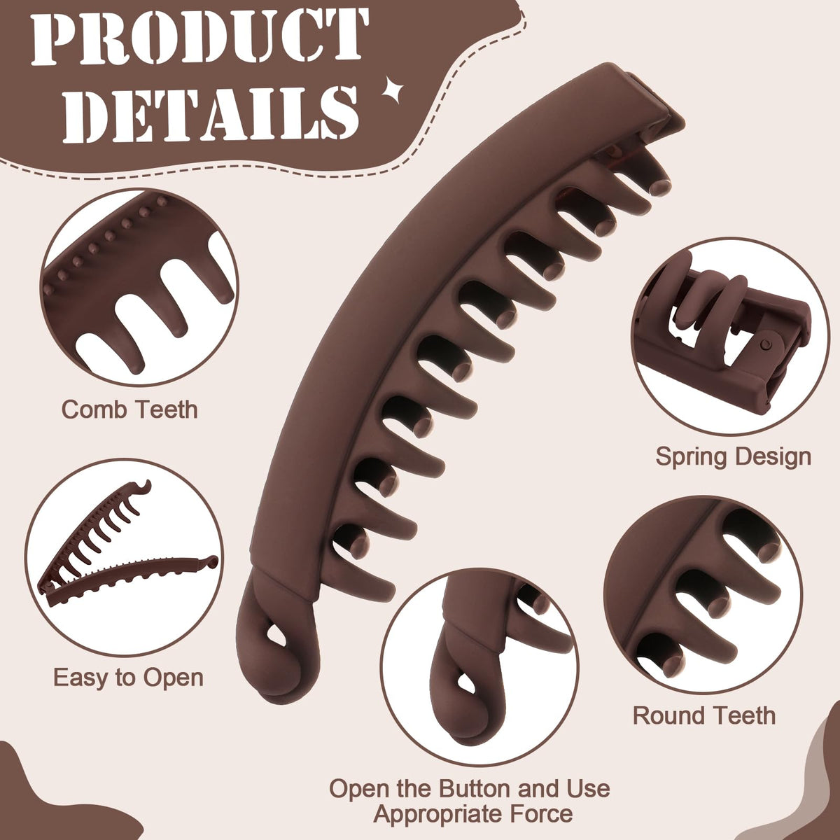 ProSuites clip holding a ponytail demonstrating all-day secure styling