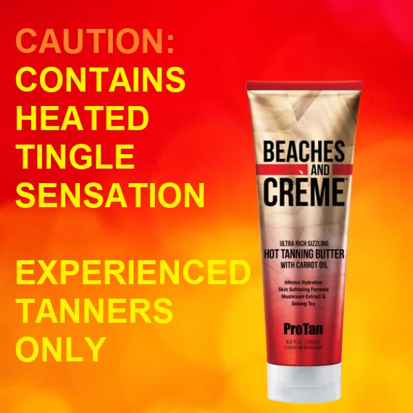 Pro Tan size comparison with hand showing 8.5 oz scale and portability