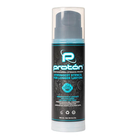 Proton stencil gel pump front packaging showing pump and blue gel, professional control