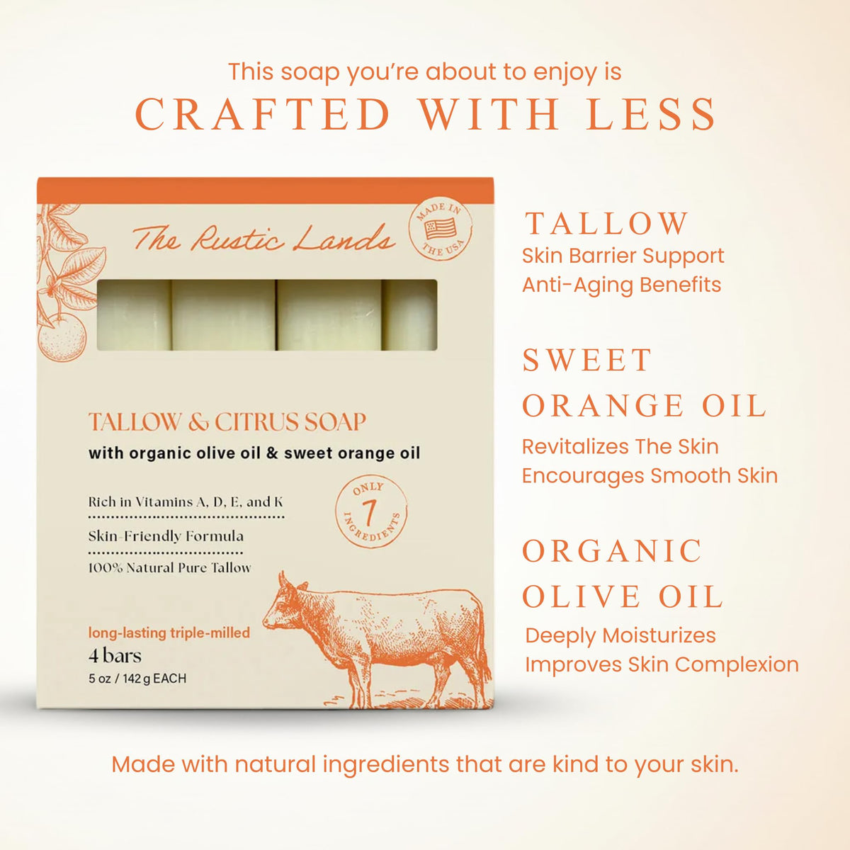 PROVENCE ESSENTIALS ingredient label detail featuring grass-fed tallow and olive oil sourcing