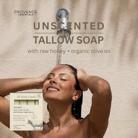 PROVENCE ESSENTIALS soap texture detail highlighting smooth triple-milled edges for longer lasting benefit