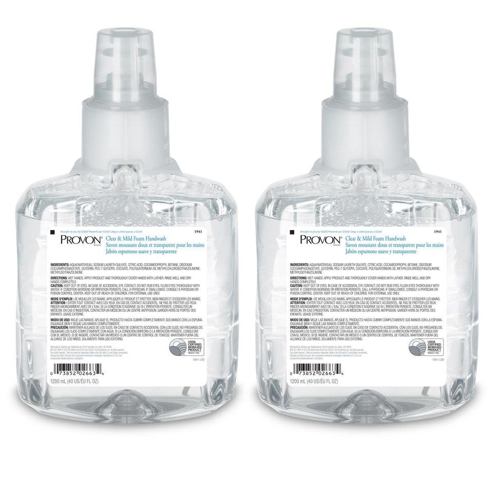 Provon front packaging showing dual 1200 mL refills and product labeling for easy stocking